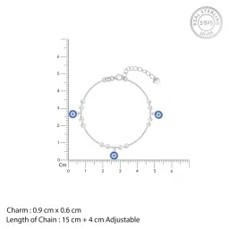 giva Women Silver Evil Eye Charm Bracelet image 4