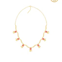 giva Sterling Silver Golden Brahma Kamal Bud Necklace image 4