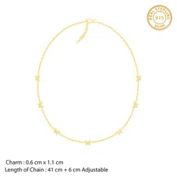 giva Women Sterling Silver Gold-Plated Butterfly Necklace image 4
