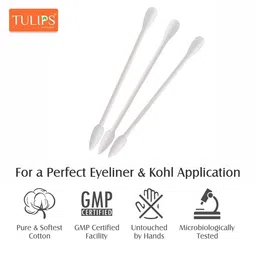 tulips Paper Stick Cosmetic Cotton Buds with Jar - 80 Sticks image 4