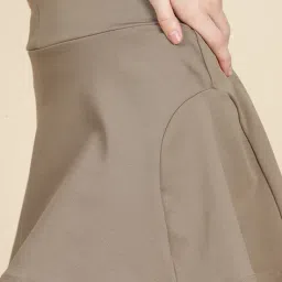 Shein High Waist Panel Structured Mini Flared Skirt image 4