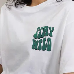 Shein Casual Drop-Shoulder Sleeves Typographic Back Print T-Shirt image 4