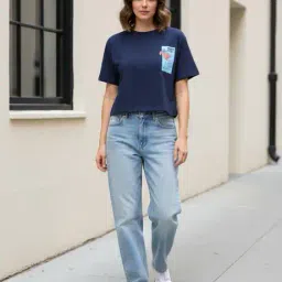 Shein Drop Shoulder Graphic Back Print Crew Tshirt image 4