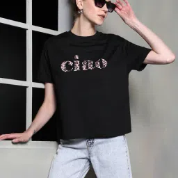Shein Drop Shoulder Animal Typographic Print Boxy Fit Tshirt image 4