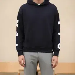 Shein Drop Shoulder Typographic Back & Sleeve Print Hoodie-picture-22