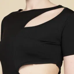 Shein Short Sleeve Front & Side Cut-Out Bodysuit image 4