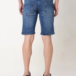 spykar Men Distressed Regular Fit Denim Shorts image 4