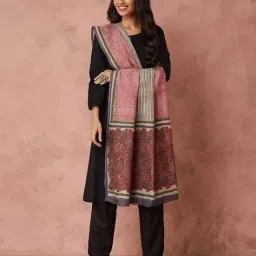 fabindia Women Cotton Silk Blend Block Print Dupatta image 4