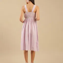 shades of sabi Women Striped Skater Dress image 4