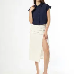 fyre rose Women Boxy Fit Shirt with Spread Collar image 4