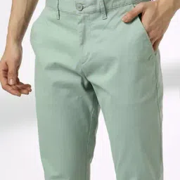 john players Men Slim Fit Flat-Front Chinos image 4