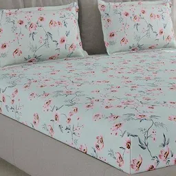 monte carlo 150 TC Printed Double Size Bedsheet with Pillow Cover image 4