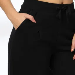 rio basic Women Cotton Terry Wide-Leg Pants with Insert Pockets image 4