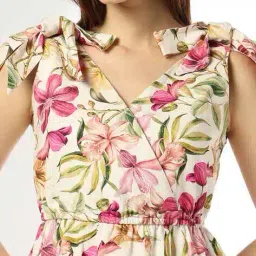 rio Women Floral Print V-Neck Fit & Flare Dress image 4