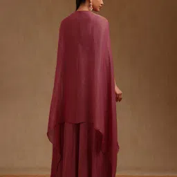 soch Women Embroidered Kurta Set with Cape image 4