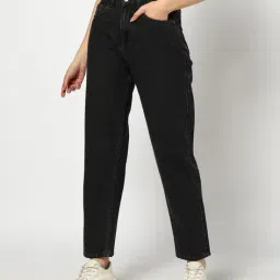 yousta Women Mid-Wash High-Rise Mom Fit Jeans image 4