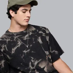 buda jeans co Men Tie & Dye Oversized Fit Round-Neck T-Shirt image 4