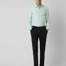 peter england Men Slim Fit Flat-Front Trousers image 4