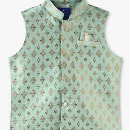 kb team spirit Boys Kurta with Pyjama & Patterned Jacket image 4