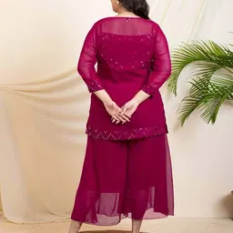 deebaco Women Embroidered 3-Piece Co-Ord Set image 4