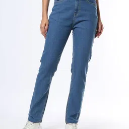 buda jeans co Lightly Washed High-Rise Straight Jeans image 4