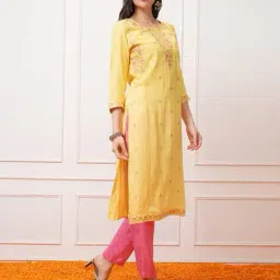 vishudh Women Embroidered Straight Kurti image 4