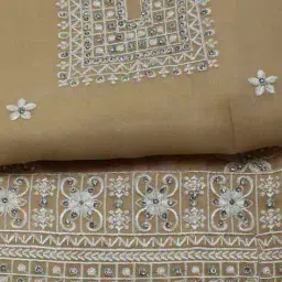 mbz.in by meena bazaar Women Embroidered Unstitched 3-Piece Dress Material image 4