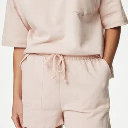 marks & spencer Women Cotton T-Shirt & Shorts Set image 4