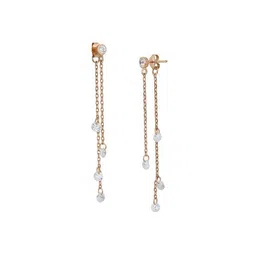 carlton london 18kt Rose Gold Plated with Chain Earrings image 4