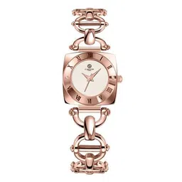 carlton london Women Florance CLGCW-001 Analogue White Rose Gold Toned Stainless Steel Watch image 4