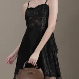 Shein Spaghetti Strap Shimmer Mini Mesh Layered Dress-picture-48