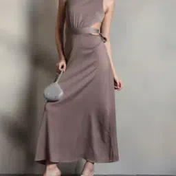 Shein Party Strappy Sleeves Waist Cut-Out Maxi A-Line Dress-picture-38