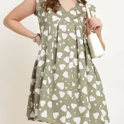 Shein Cap Sleeves Novelty Print Mini A-Line Dress-picture-50