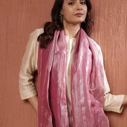 fabindia Women Woven Stole with Contrast Border image 5