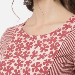 kami kubi Floral Neck Print Straight Kurta image 5