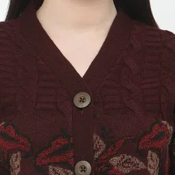 kalt Women Floral Cardigan with Button Closure image 5