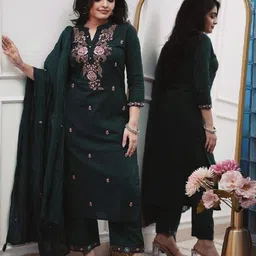 zeepkart Women Embroidery Straight Kurta Set image 1