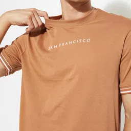 max Men Typographic Print Regular Fit Crew-Neck T-Shirt image 5