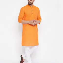 even Striped Mandarin Collar Long Kurta image 5