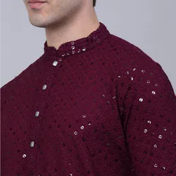 jompers Embellished Mandarin-Collar Long Kurta image 5