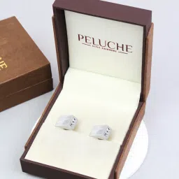 peluche Rhodium-Plated Stone-Studded Cufflinks image 5