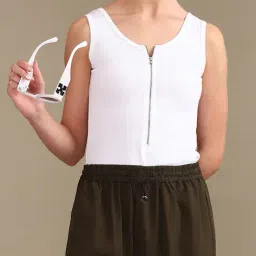 Shein Fitted Sleeveless Zip Front Ribbed Leotard Top image 1