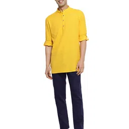 fabindia Striped Short Kurta with Mandarin Collar image 5