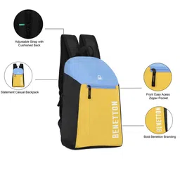 united colors of benetton Men Colourblock Backpack with Adjustable Straps image 5