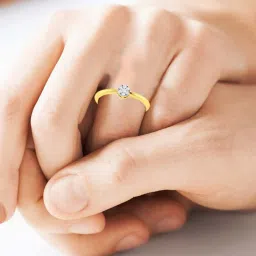 avsar Yellow Gold Swarovski Stone-Studded Ring image 5