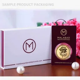 malabar gold & diamonds Yellow Gold Rose Coin Pendant image 5