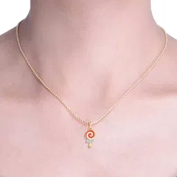 kuberbox Yellow Gold Diamond-Studded Candy Pendant image 5