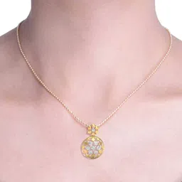 kuberbox Yellow Gold Diamond Quadratic Pendant image 5