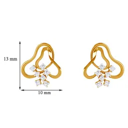 clara Sterling Sliver Gold-Plated Stone-Studded Stud Earrings image 5