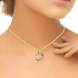 avsar Yellow Gold Stone Studded Pendant image 5